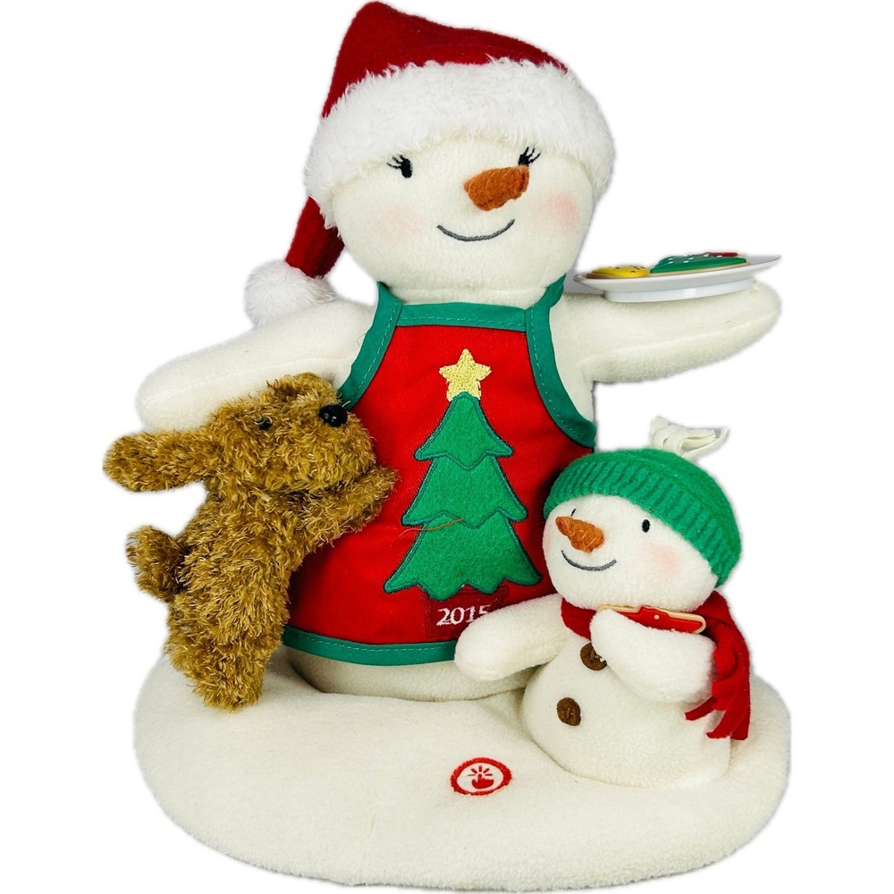Hallmark TIME FOR COOKIES 2015 Jingle Pals Plush Motion Sound Snowmen Dog Video